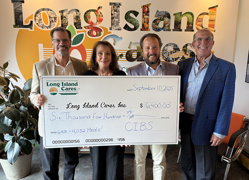 CIBS donates $6,400 to Long Island Cares in support of hunger relief